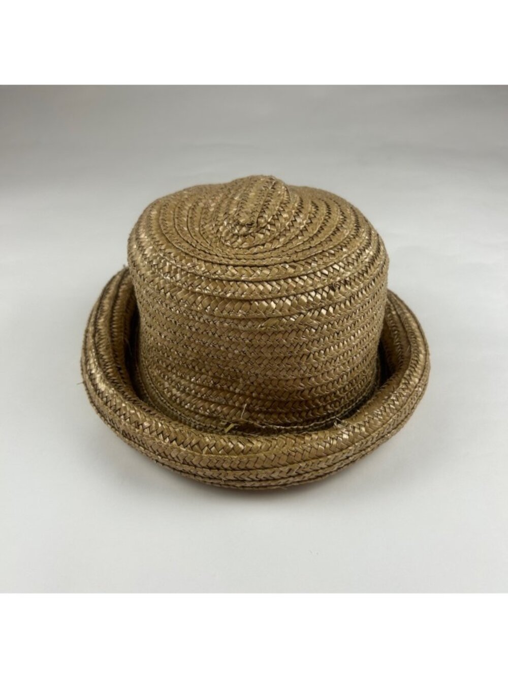 Rolled Brim Woven Straw Hat OS - Picture 2 of 6